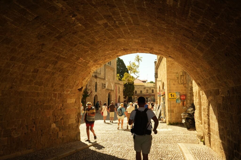 Solo Travel Independent solo travel exploration through historic city streets